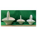 3 CERAMIC POTTERY BASKETS