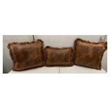 3 WESTERN STYLE CROCODILE  PATTERN PILLOWS