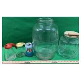 VINTAGE  PICKLE JARS & SYRUP DISPENSERS