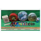 2 ADVERTISING YARDSTICKS/TINS & LIGHTERS