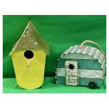 2 DECORATIVE WOODEN BIRDHOUSES