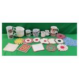VNTG HAND-CROCHETED POTHOLDERS & MUGS