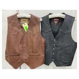 2 MENS WESTERN LEATHER VESTS
