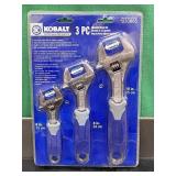 KOBALT 3 PC ADJUSTABLE WRENCH SET (NIP)