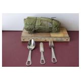 US Military Poncho and Mess Utensils