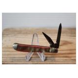 Unknown 2 Blade Knife-Cracked Handle