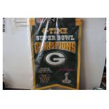 Green Bay Packers 4 Time SB Champs Felt Banner