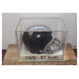 #4 Brett Favre-Signed NY Titans Mini-Helmet-COA