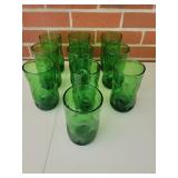 Quantity of Green Crackle Dimple Glass