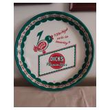 13 in. dia. Vintage Dick's Beer Metal Tray