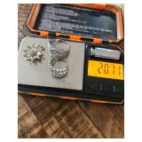Sterling Silver Rings and pendant with Jewels, 20.81 grams