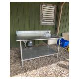 60 in. wide x 36 in. deep x 36 in. tall Commercial Stainless Steel Sink with Faucet & Single Basin