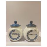 PAIR OF VINTAGE HOCKING VITROCK JARS