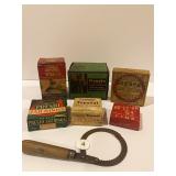 LOT OF OLD CANNING JAR BOXES & OPENER