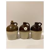 THREE MACOMB POTTERY CO. 5 INCH JUGS-SEE PHOTOS