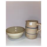 WESTERN STONEWARE BOWL & POTTERY PITCHER-GOOD CONDITION-SEE PHOTOS