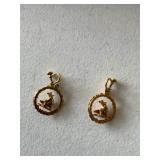 (2) GOLD EARRINGS (PROSPECTOR PANNING FOR GOLD) MARKED 10K WEIGHS 9.2 GRAMS