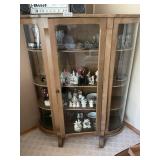 ANTIQUE CURVED GLASS CURIO CABINET