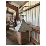UNUSUAL COPPER CUPOLA WITH ROOSTER WEATHERVANE AND DIRECTIONALS