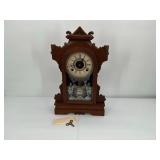 ANTIQUE WALNUT GILBERT MANTEL CLOCK