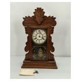 ANTIQUE OAK NEW HAVEN MANTEL CLOCK