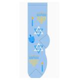 NEW -- FUN CRAZY SOCKS -- HANUKKAH JUDAICA Blue