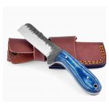 Carbon Steel Bull Knife & Leather Sheath New
