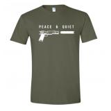 PEACE & QUIET T-SHIRT ARMY GREEN -- NEW-- LARGE