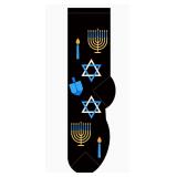 NEW -- FUN CRAZY SOCKS -- HANUKKAH JUDAICA Black