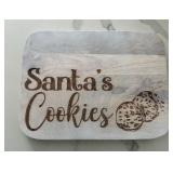 Charcuterie board Santa Cookie Tray Wood NEW w/Tag