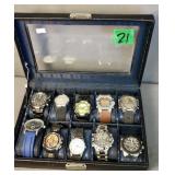 10 Men's Watches, Watch Case. Chronograph,