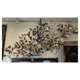 Mcm Bijou Brass Tree Branch Leaves Wall Art 48'