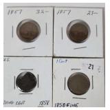 For Flying Eagle Scents, One Damaged, 1857, 1858