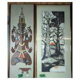 2 Mcm Pictures, Ouija Board. Pebble Art, Linocut