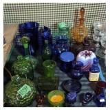 Cobalt Colored Glass, Cobalt Glass Vase, Green