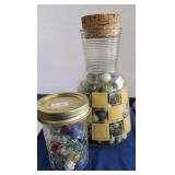 2 Jars Of Marbles, Swirls Etc