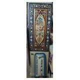 Oriental Style Carved Wood Painted Floral Still