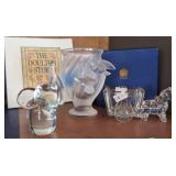 Lalique Rosine Frosted Vase Flying Birds,