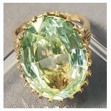 14k Gold Aquamarine Ring 6.8 Dwt Total Weight