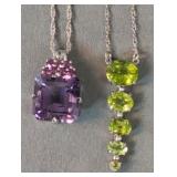 2 Jtv Sterling Silver 18' Necklace With Pendants.