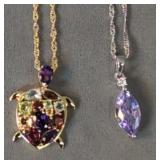 2 Jtv Sterling Silver 18' Necklaces With Pendants.