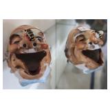 2 Laughing Man With Be On Nose Ashtrays. Larger
