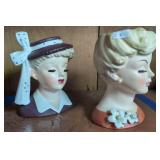 2 Head Vases. E-2188, Harros Greenhouse