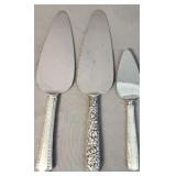 3 Sterling Silver Handle Pie Servers. Tray Not