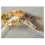 Two 14k Rose Gold Rings 1.3 Dwt. Acid Tested