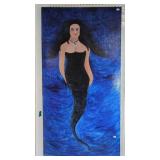 P. Legates Naive Mermaid Painting Oil On Canvas