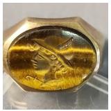 10k Gold Intaglio Ring 3.9 Dwt