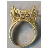 14k Gold Ring. 4.4 Dwt. Held Quarter Eagle Gold