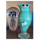 2 Art Glass Paperweights. Jellyfish, Murano Style