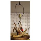 Woodland Lamp With Robins